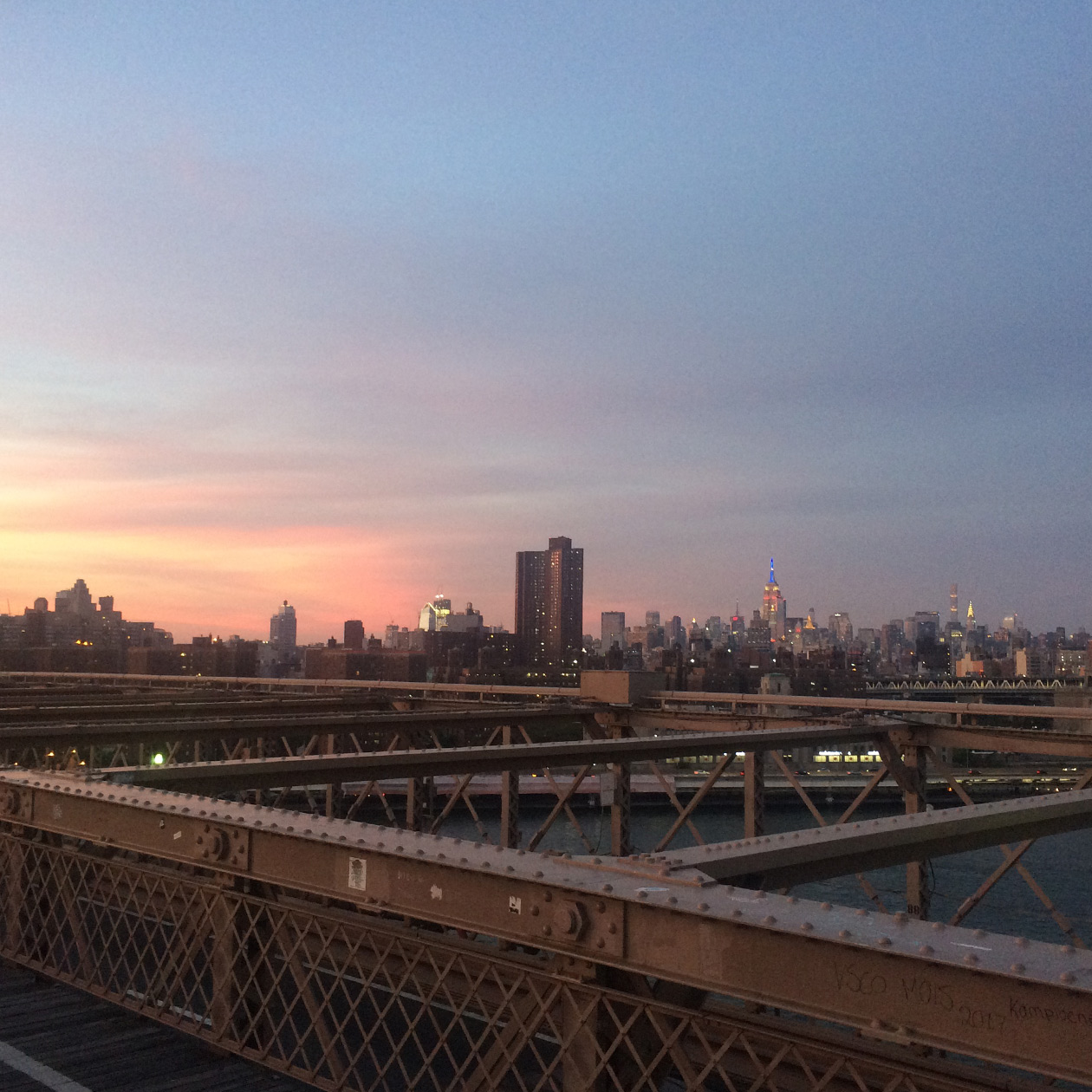 New york city manhattan skyline brooklyn bridge travel usa